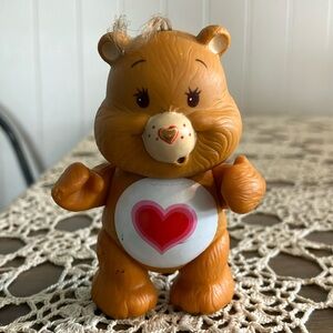 Vintage 80's Care Bears Posable Figure Tender Heart Bear 1983 Kenner